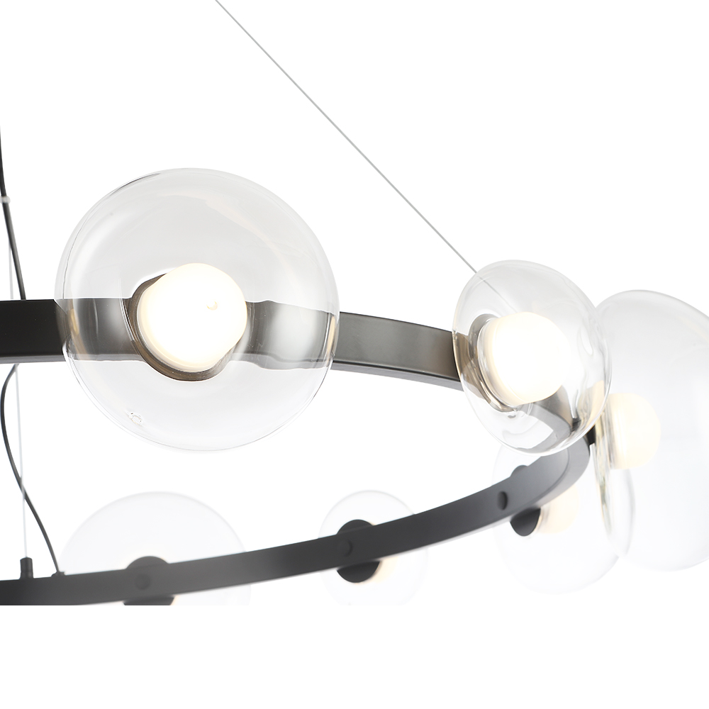 Подвесная люстра Crystal Lux BOSQUE SP12 BLACK/TRANSPARENT