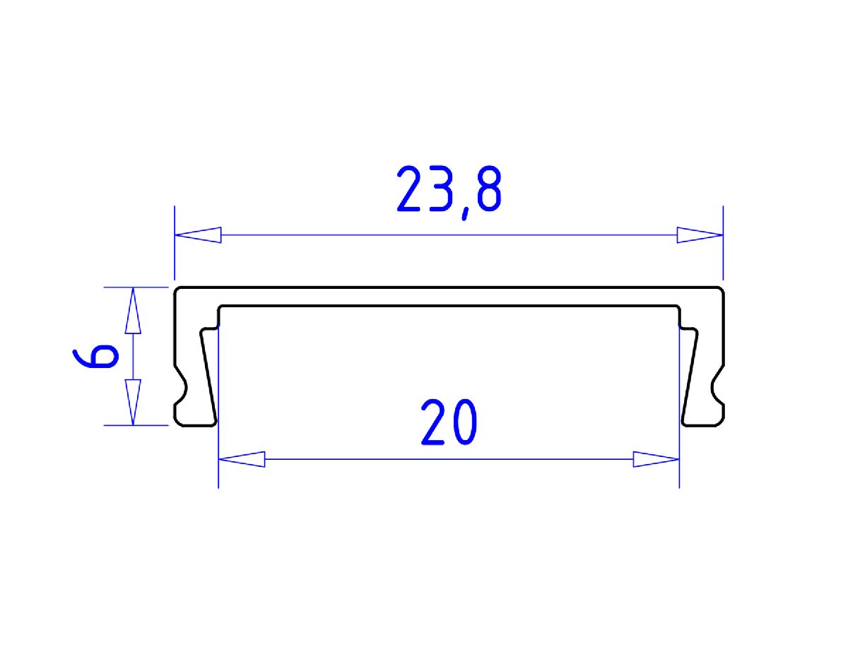 Алюминиевый накладной профиль Ambrella Light Alum Profile GP1800WH