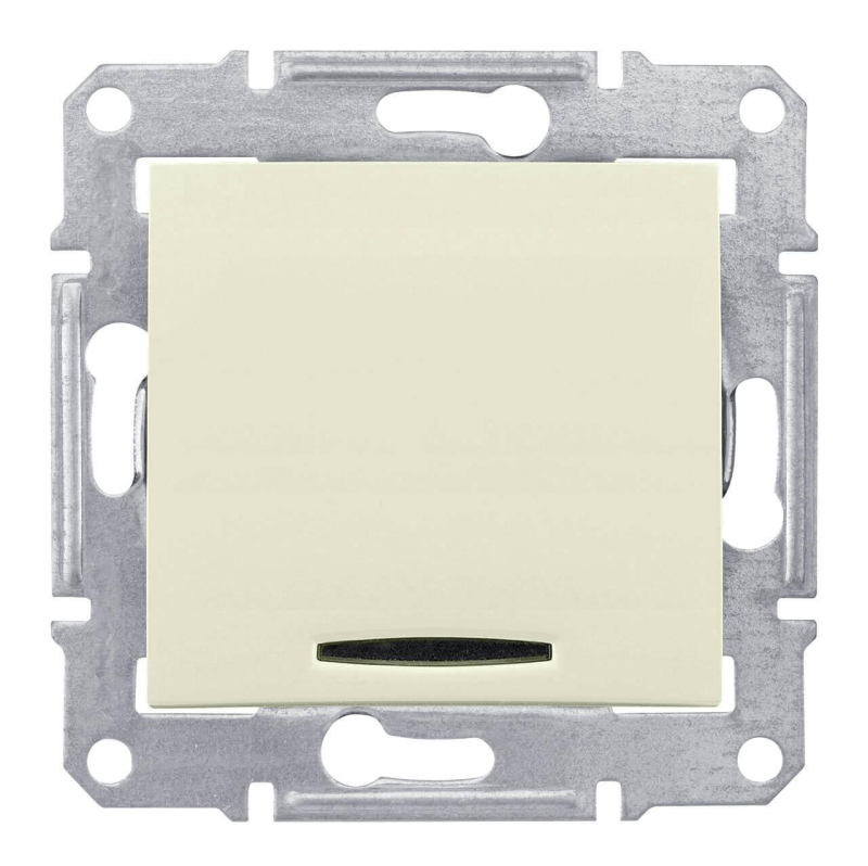 Переключатель одноклавишный с красной подсветкой Schneider Electric Sedna 10A 250V SDN0401147