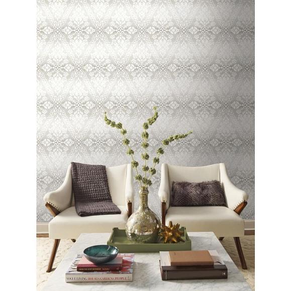 Обои York DM4934 Tudor Diamond Damask Grey