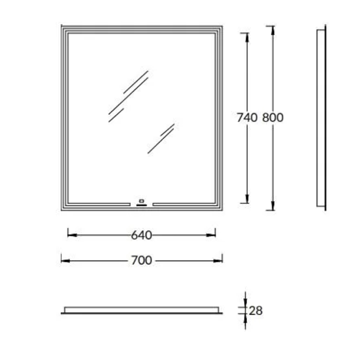 Kerama Marazzi Mio Зеркало прямоугольное, 70х80см.