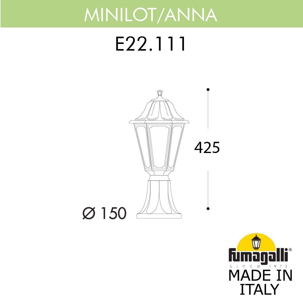 Ландшафтный светильник Fumagalli MINILOT/ANNA E22.111.000.VYE27