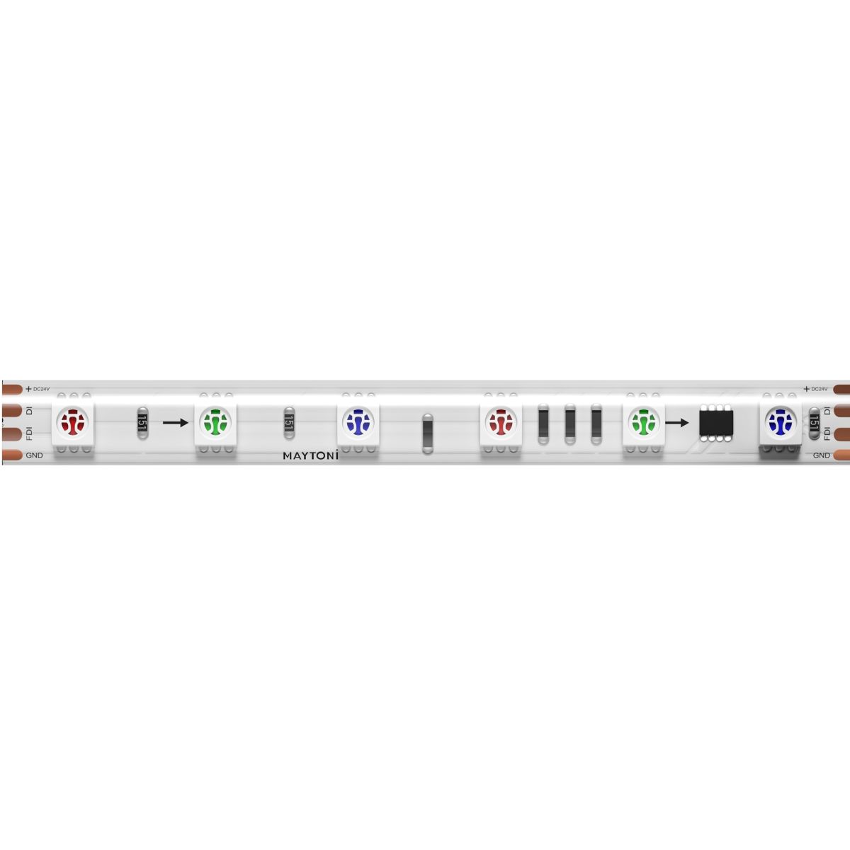 Светодиодная лента Maytoni Led Strip 24В 5050 14,4Вт/м RGB 5м IP65 201247