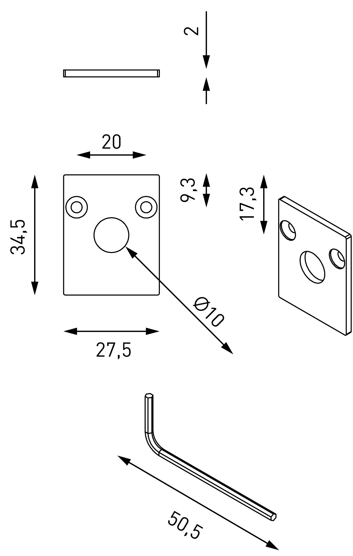Комплект заглушек для встраиваемых шинопроводов Lumker SY-LINK-ECS-T2S-WH 013584