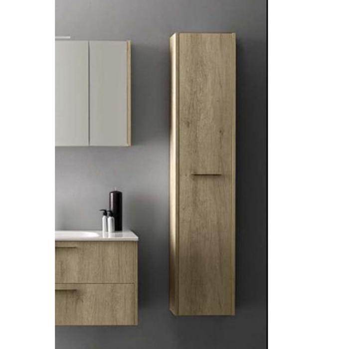 Cerasa Velvet Шкаф подвесной 35х37хh168см, с 1 дверкой, SX, 3 стекл полки, 1 дерев полка, с ручкой, цвет: Tavolato Biscotto