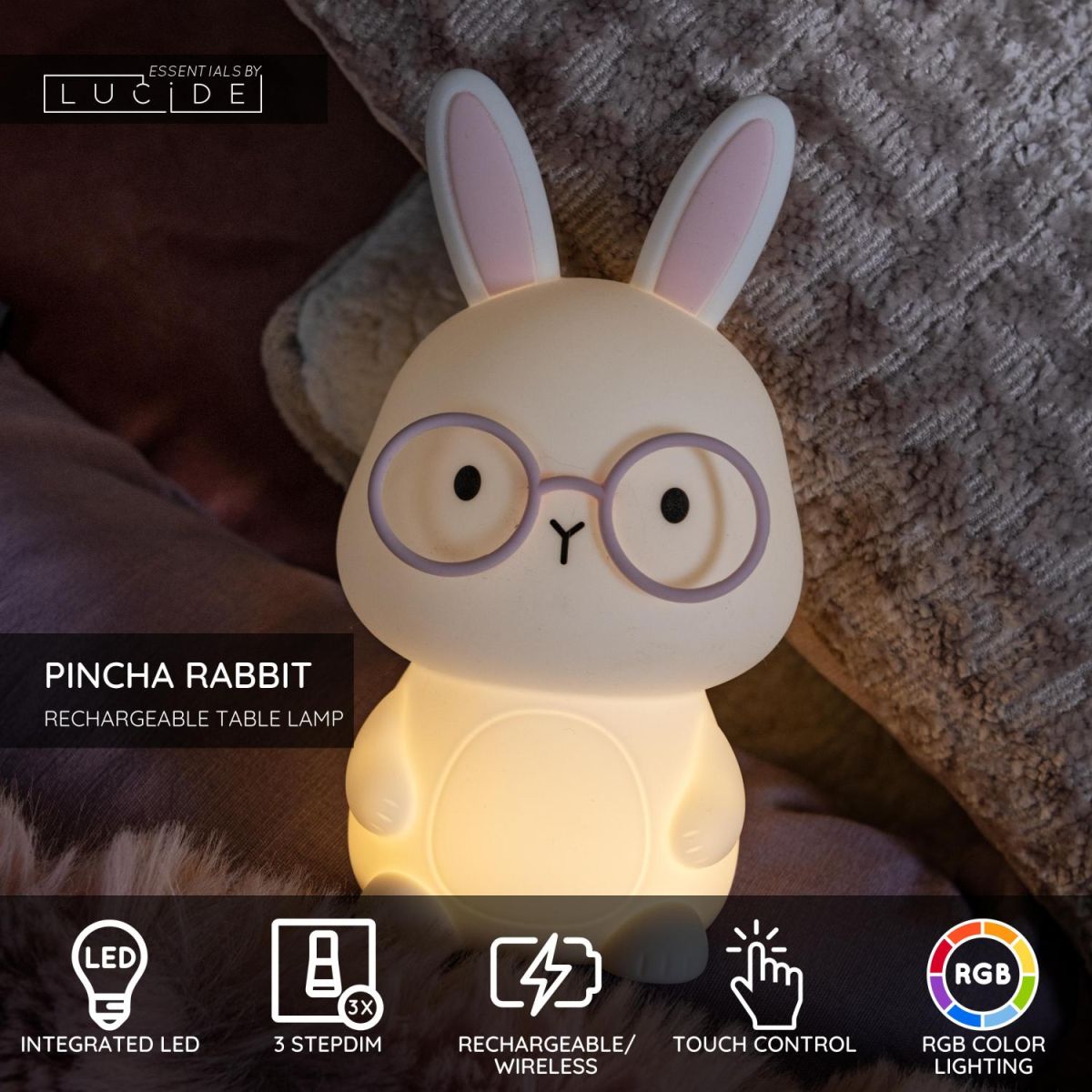Настольная лампа Lucide Pincha Rabbit 54500/01/66