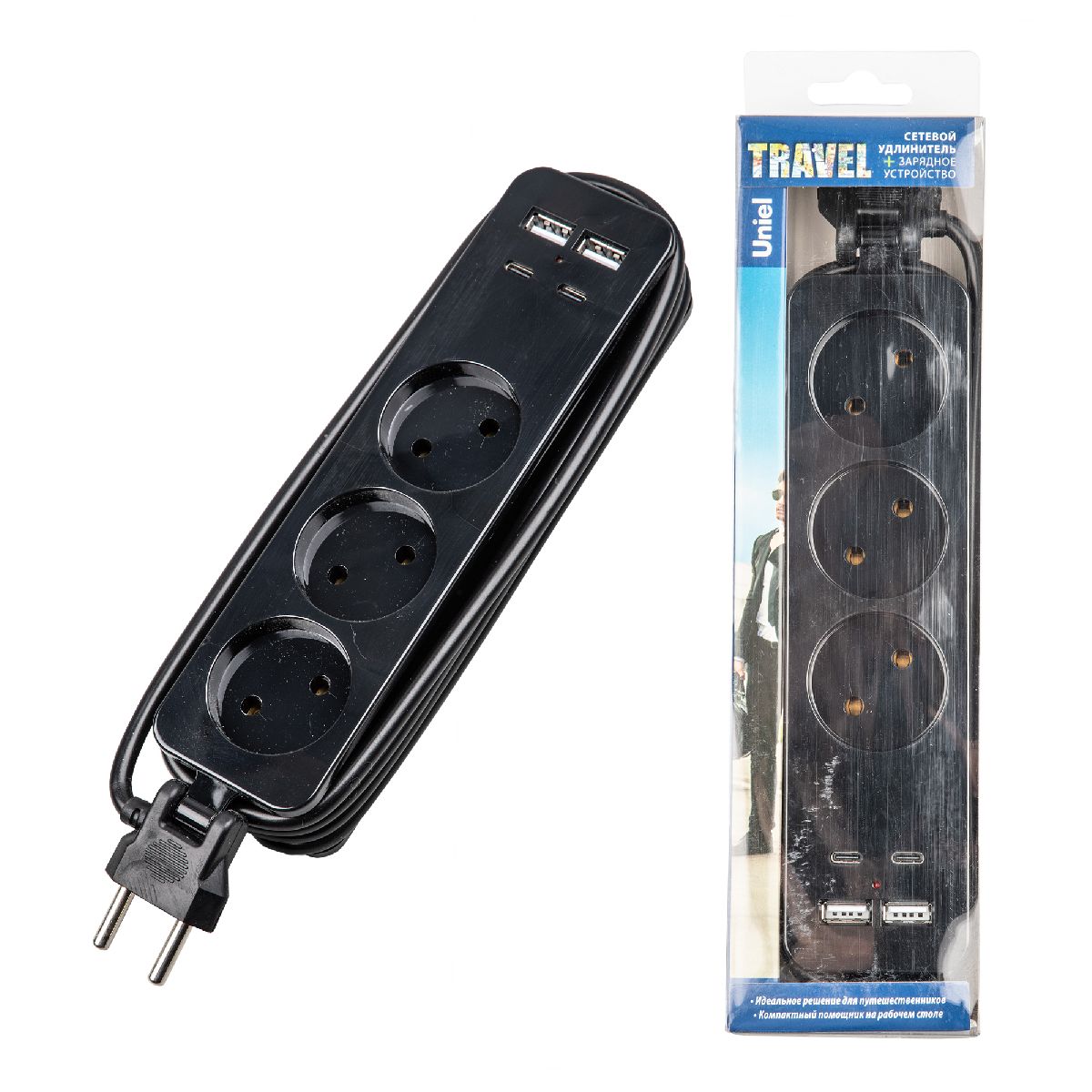 Удлинитель Uniel S-CT3-1,8UC BLACK UL-00011139