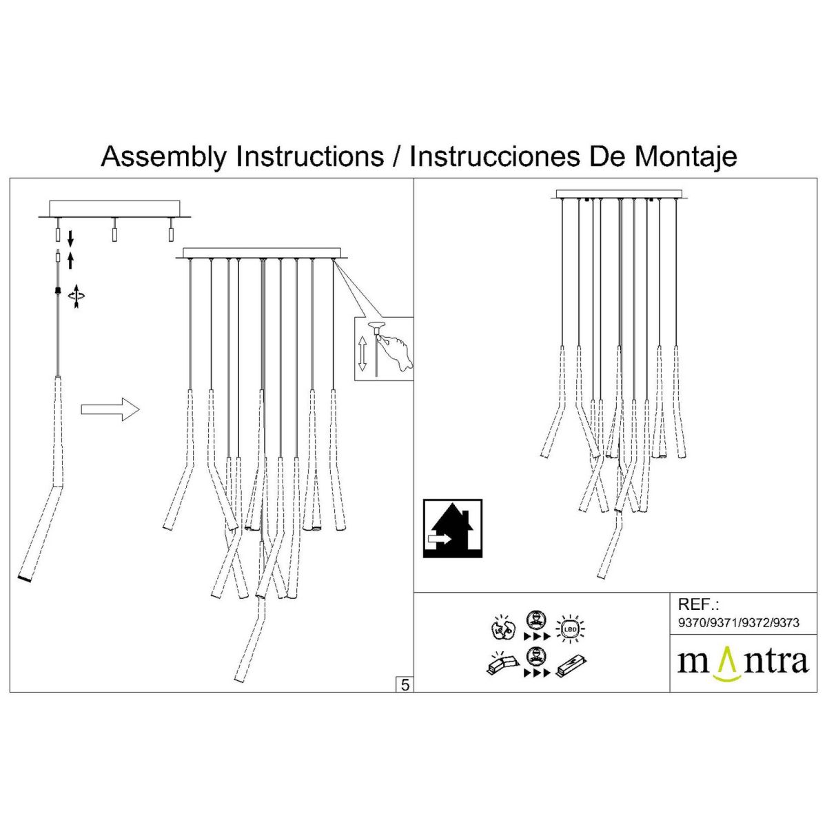 Основание потолочное 14L Mantra Modular Light Florones 9370