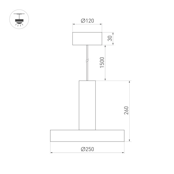 Подвесной светильник Arlight SP-Eric-R250-8W Warm3000 035930