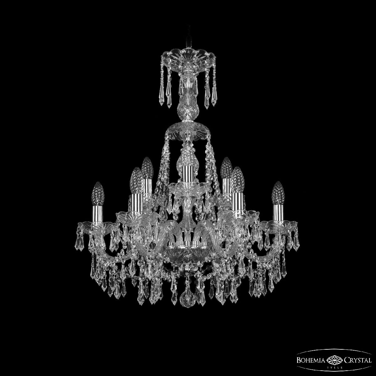 Подвесная люстра Bohemia Ivele Crystal 1403/6+3/195/XL-65 Ni