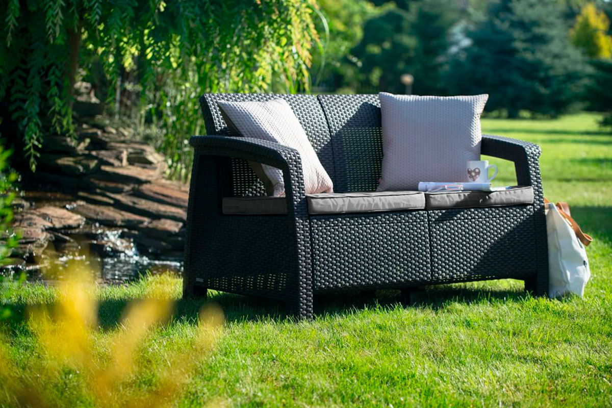 Комплект мебели Corfu Russia Love Seat (2х мест.диван), графит