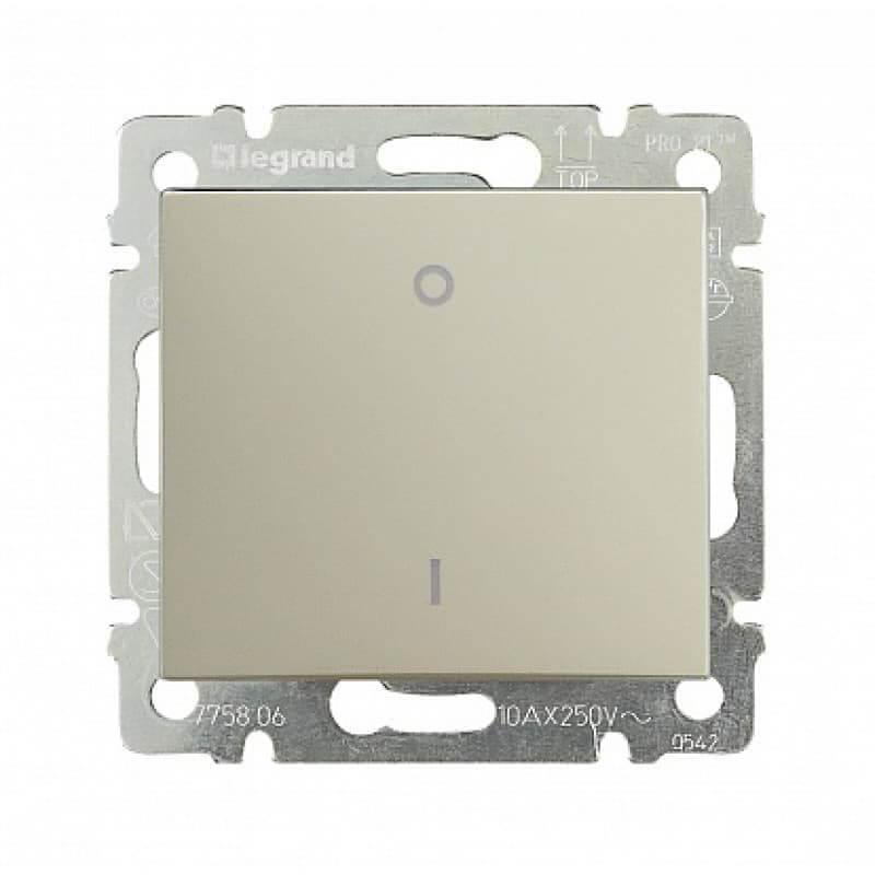 Переключатель одноклавишный двухполюсный Legrand Valena 10A 250V слоновая кость 774302
