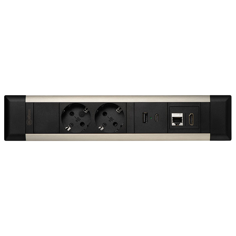Блок розеток 41T (2 секции, USB + type C + RJ45 + HDMI) Mebax 00-00002593