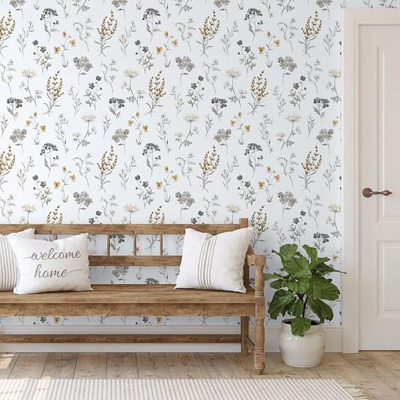 Обои Aura 1901-2 Botanical Grey