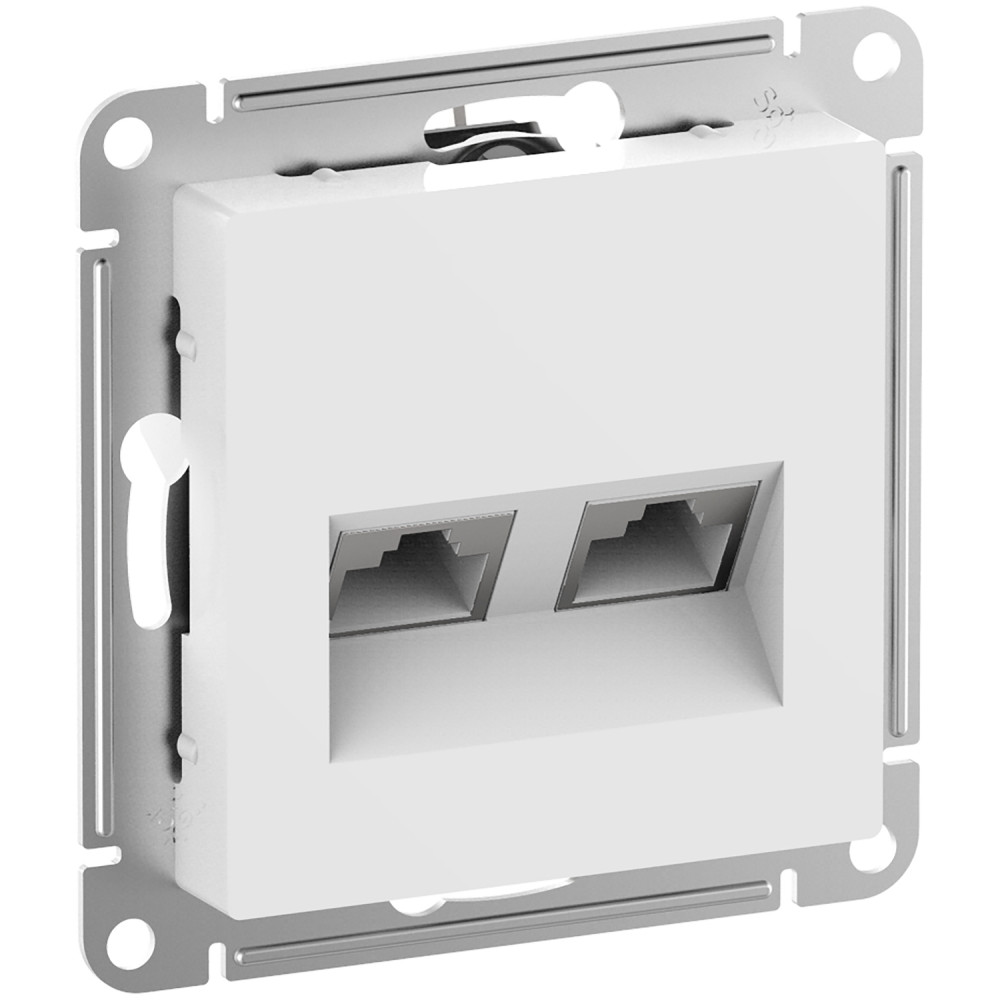 Розетка компьютерная двойная (2хRJ45) кат.6А Systeme Electric AtlasDesign Белый ATN000188