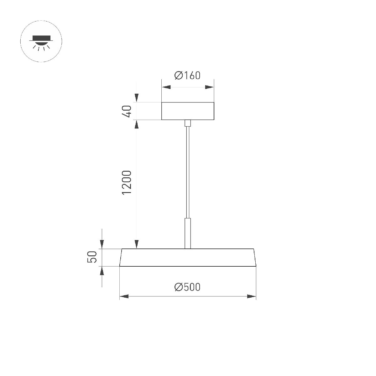 Подвесной светильник Arlight SP-ELEGANT-R500-37W Day4000 (BK, 120 deg, 230V) 033923(1)