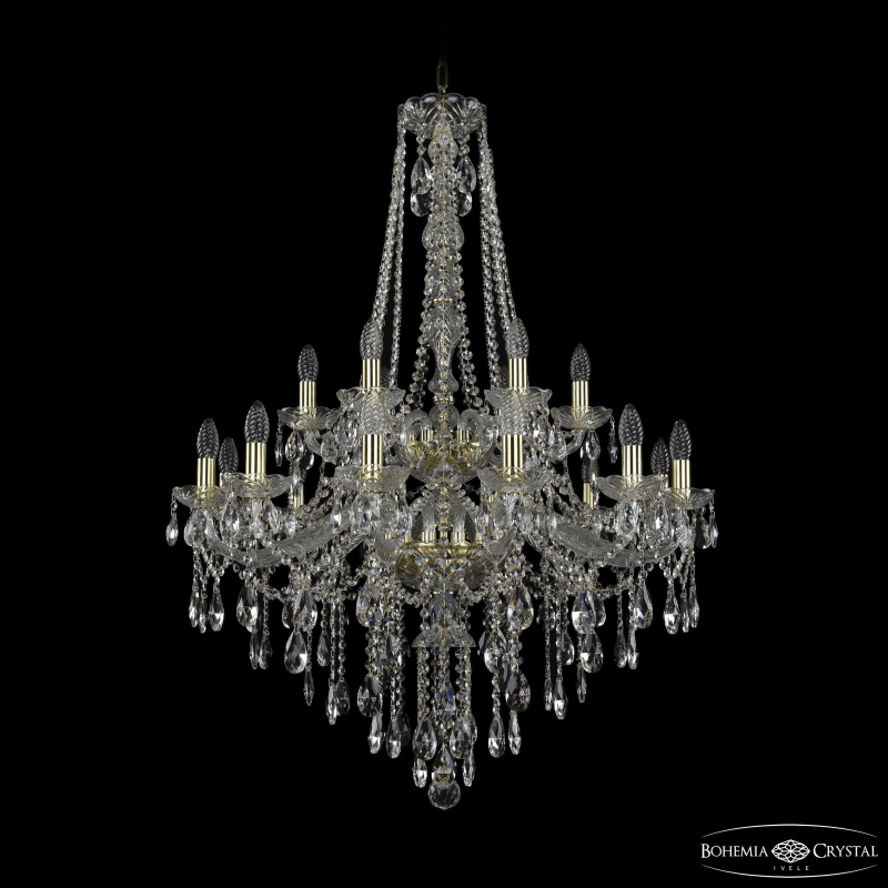 Подвесная люстра Bohemia Ivele Crystal 1415/12+6/300/h-112/2d G