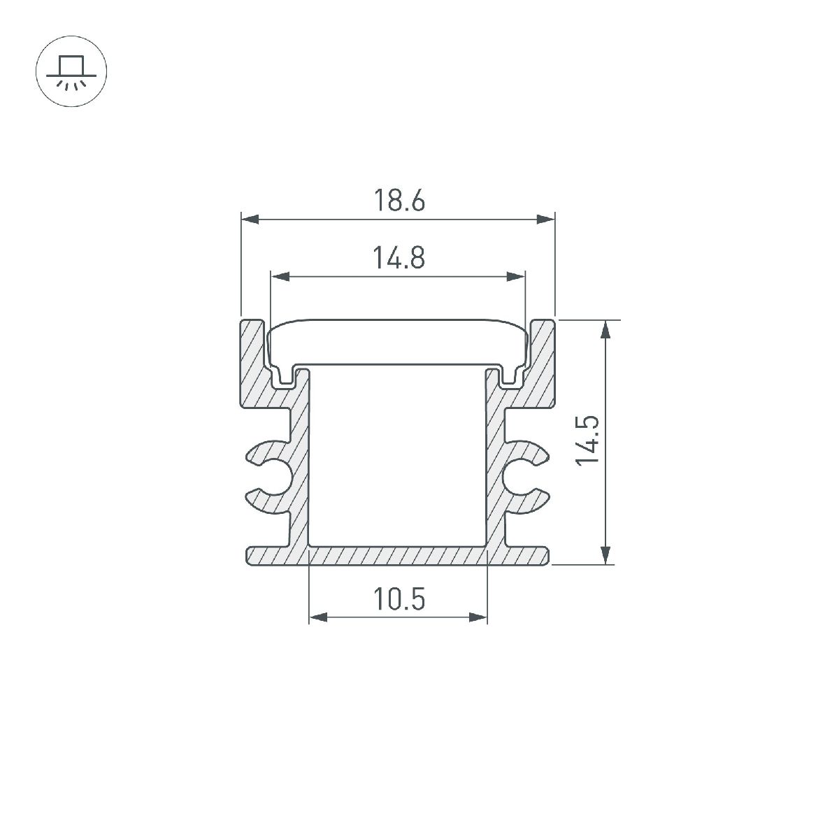 Профиль Arlight FLOOR18-H15-3000 ANOD 045670