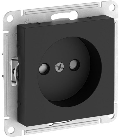 Розетка без заземления со шторками, 16А, мех., быстрозажим. клем. Systeme Electric AtlasDesign Карбон ATN001049S