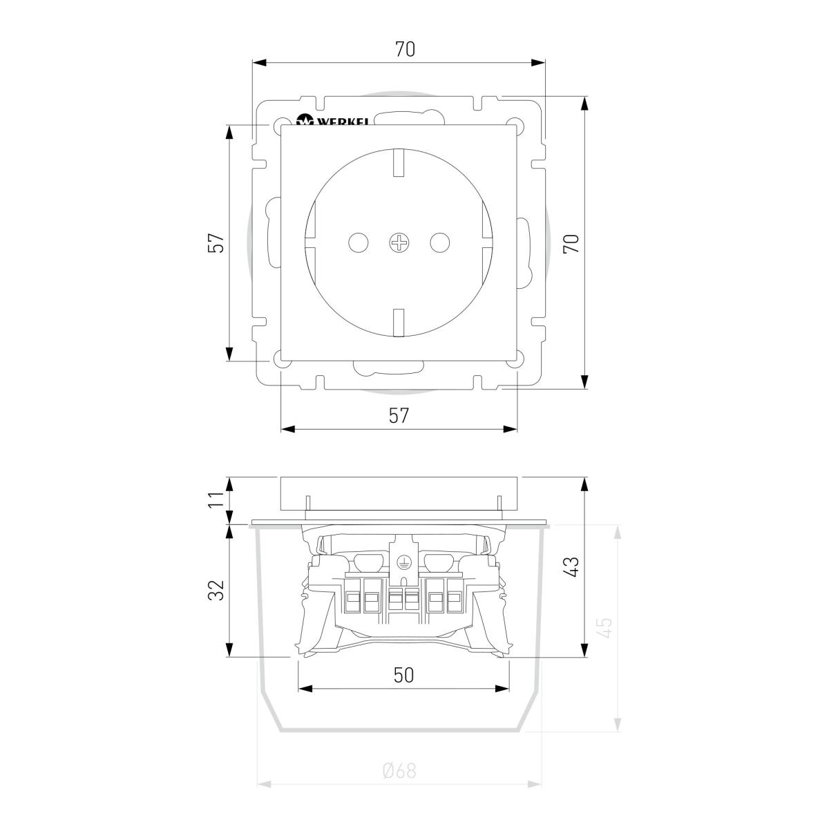 Розетка с заземлением и шторками Werkel 4690389197093 W1171143 a064061