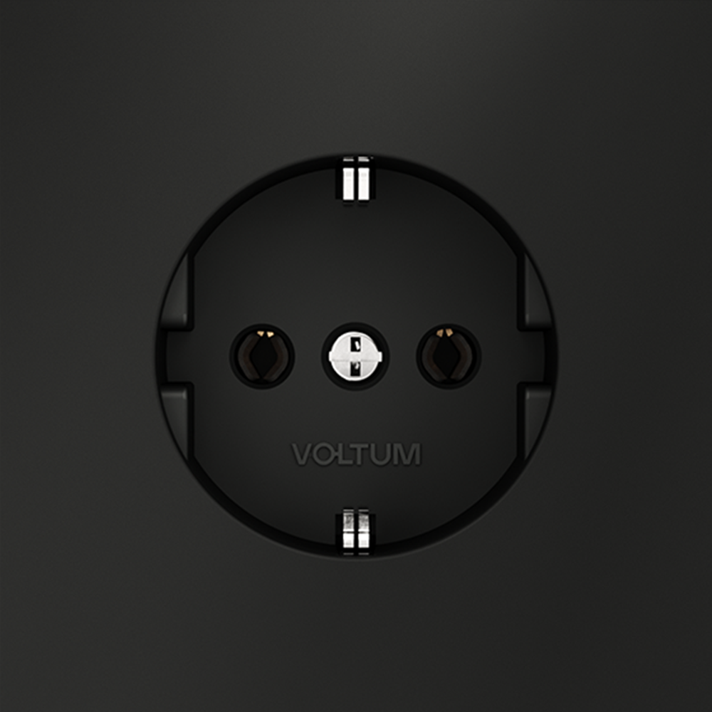Розетка Voltum S70 VLS040108 (черный матовый)