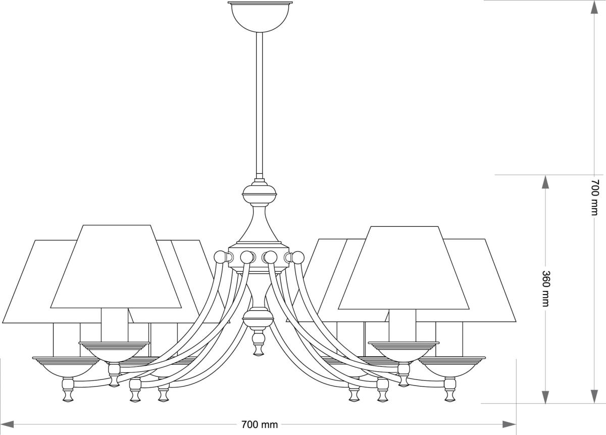 Люстра на штанге Kutek San Marino Lampshade SAN-ZW-8(P/A)CR