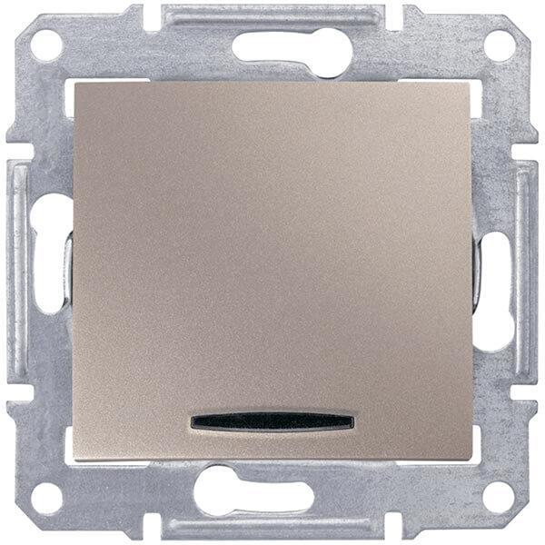 Выключатель одноклавишный 2P с красной подсветкой Schneider Electric Sedna 10A 250V SDN0201168