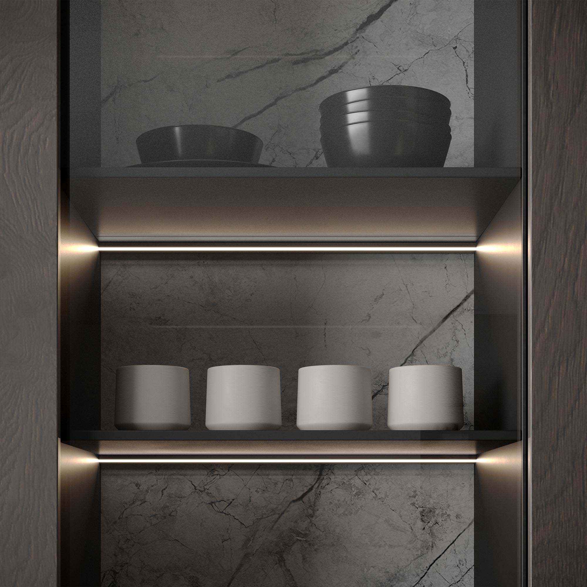 Алюминиевый профиль Arlight SL-MINI-SHELF-H9-2000 ANOD OLIVE GREY 038208
