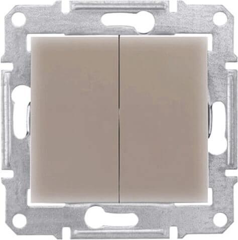 Переключатель двухклавишный Schneider Electric Sedna 10A 250V SDN0600168