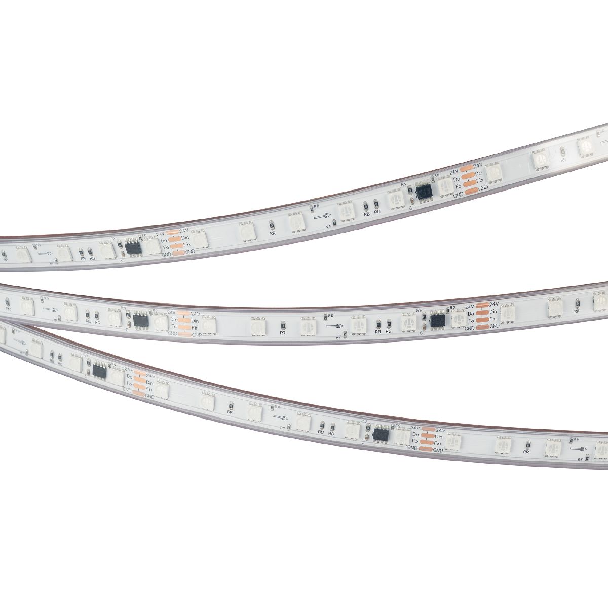 Светодиодная герметичная лента Arlight SPI-PS-B60-12mm 24V RGB-PX6-BPT (12 W/m, IP67, 5060, 5m) 039181