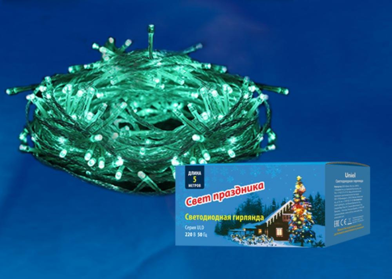 Светодиодная гирлянда  Uniel (UL-00005760) зеленый ULD-S0500-050/DTA Green IP20