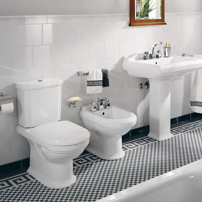Villeroy&Boch Hommage Сиденье с крышкой для унитаза, SoftClose, цвет: белый/нержавеющая сталь