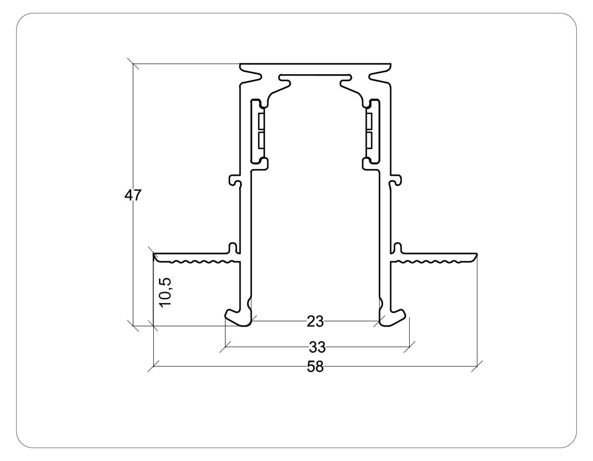 Коннектор угловой внутренний для встраиваемого шинопровода под ГКЛ 9,5 Ambrella Light Magnetic Standard GL3362-9.5