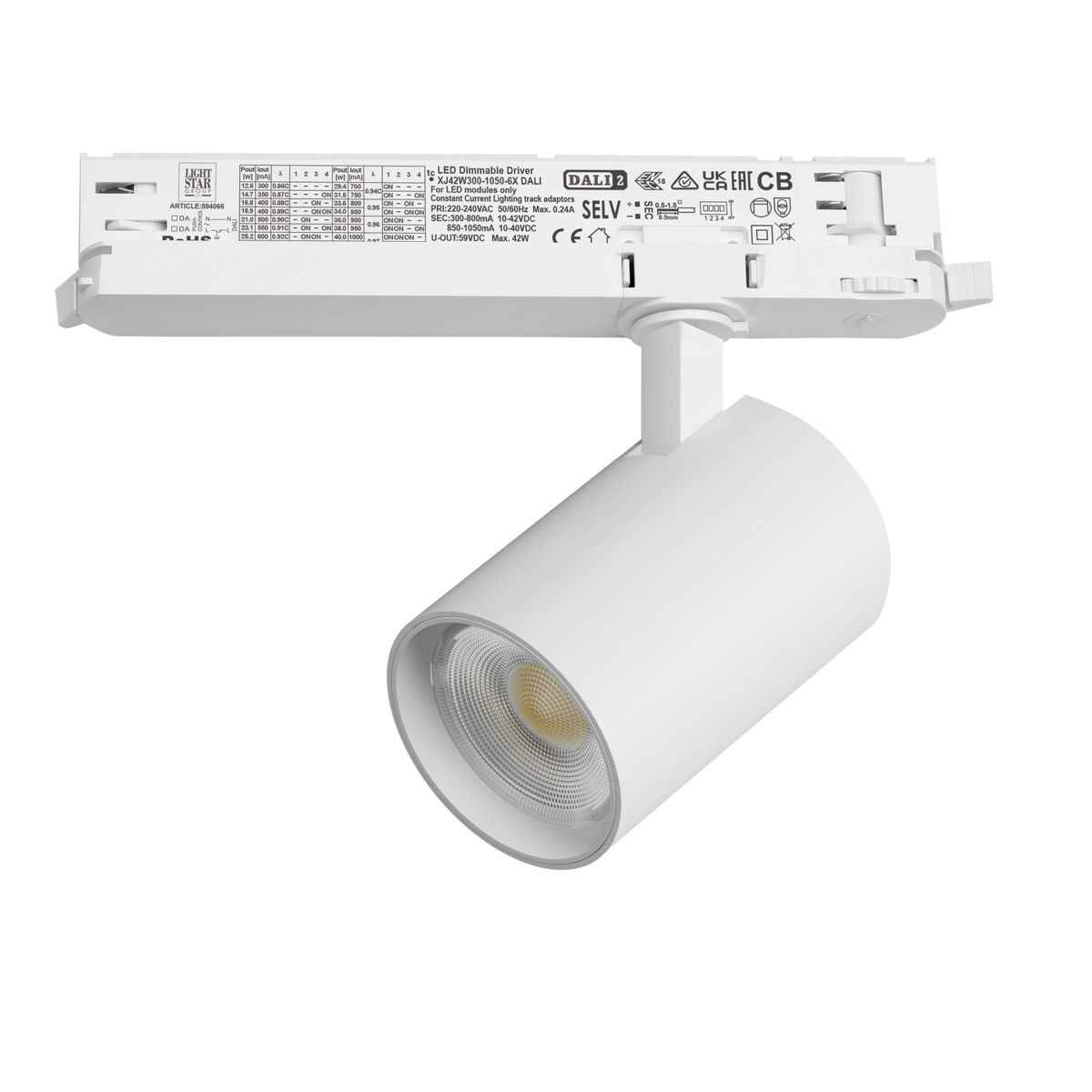 Трековый трехфазный светильник Quattro LED с управлением DALI Lightstar Alta Base A5236DALI