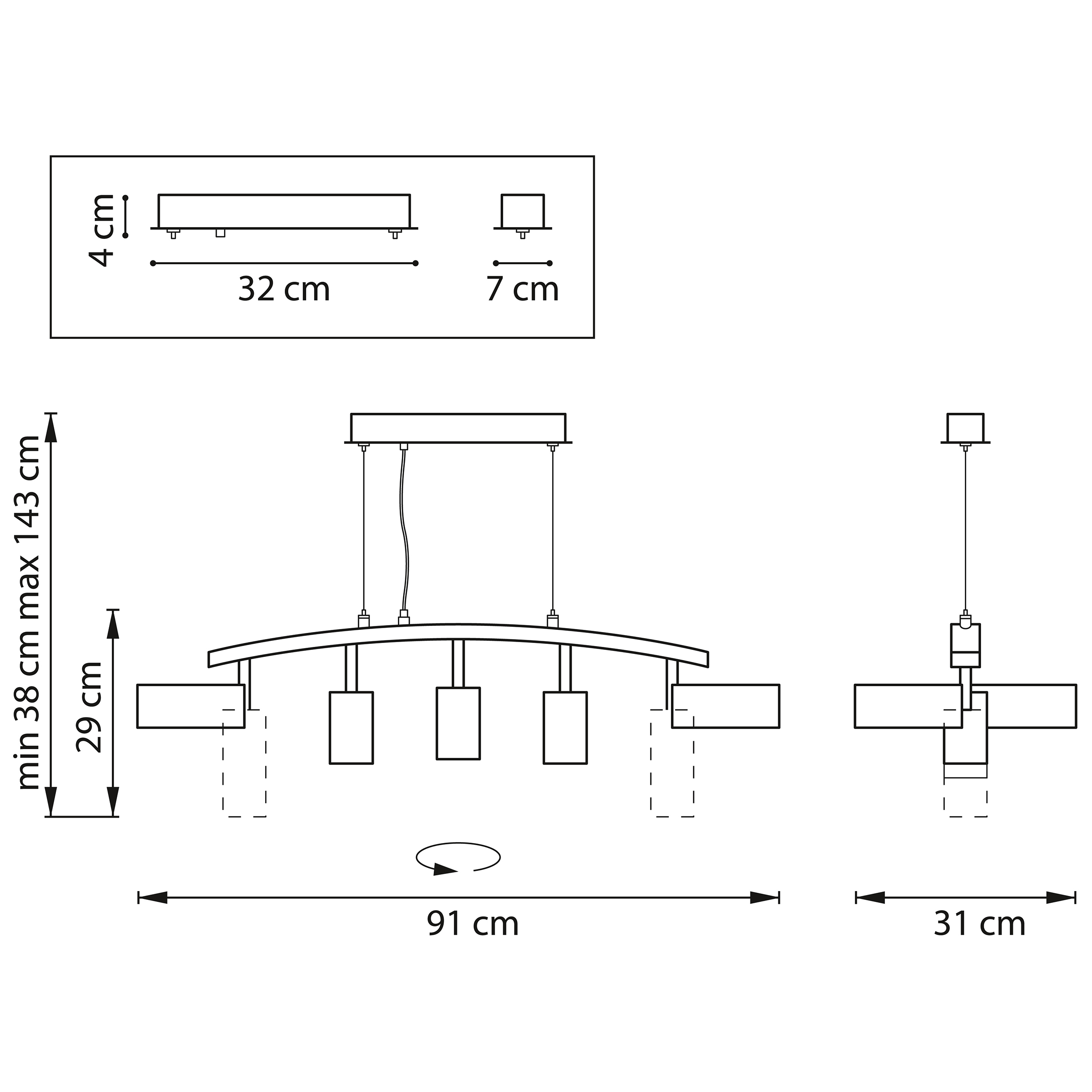 Подвесной светильник Lightstar Rullo LR735862373 (571735+214437-3+214486-2)