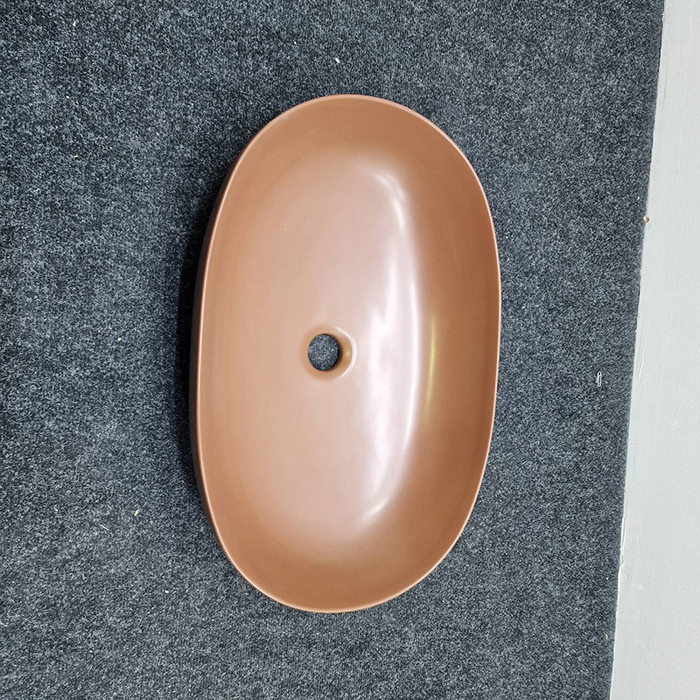 Azzurra Elegance Circle Раковина накладная 60x40 см, без отв., без перелива., цвет: Rame