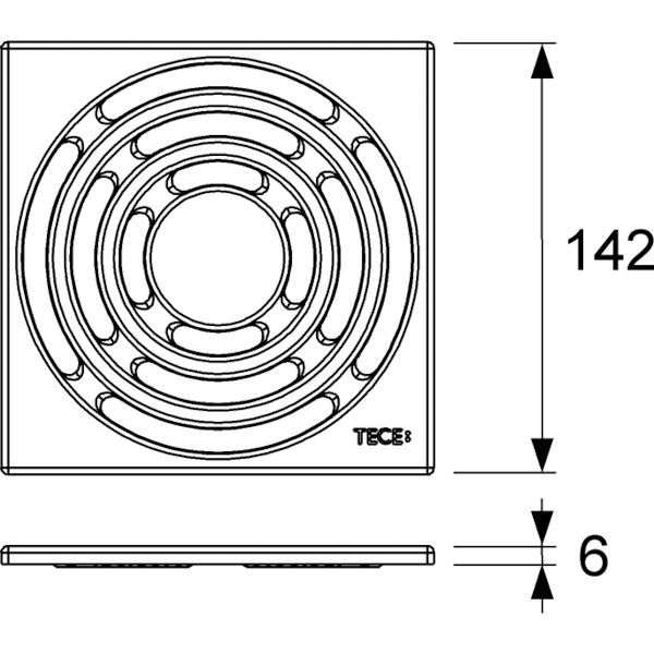 TECEdrainpoint S Базовая решетка 150х150 мм