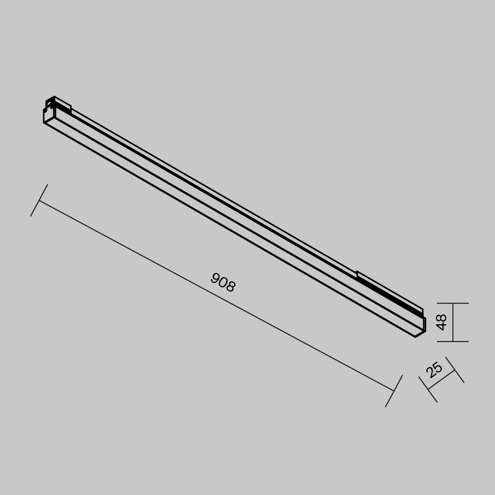 Уличный трековый светильник Maytoni Basis O-TR02-1-S-24WB4K