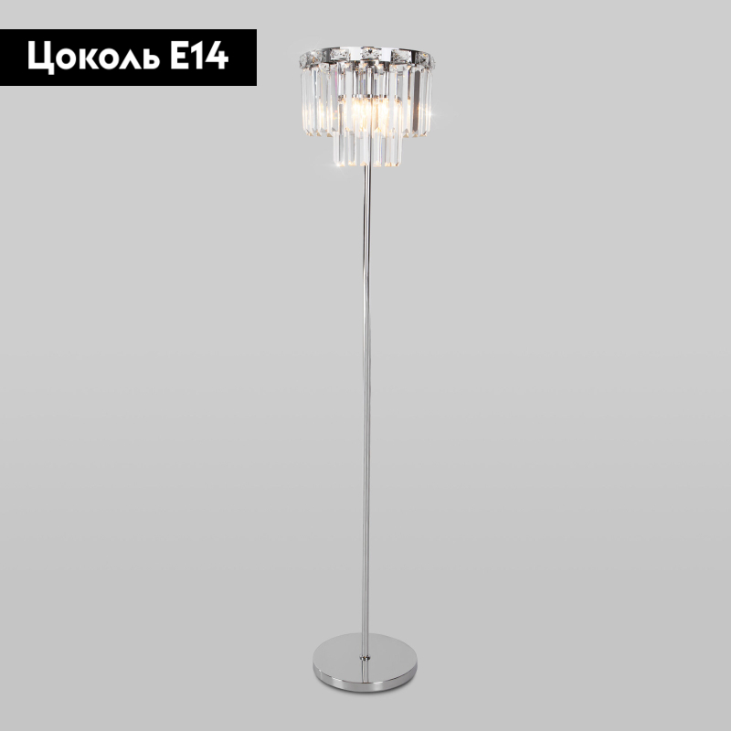 Торшер Eurosvet Elegante 01137/3 хром/прозрачный хрусталь Strotskis a060650