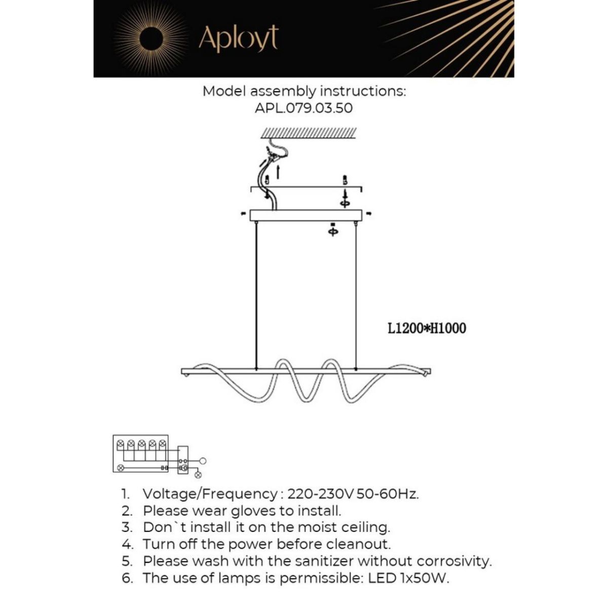Подвесная люстра Aployt Franka APL.079.03.50