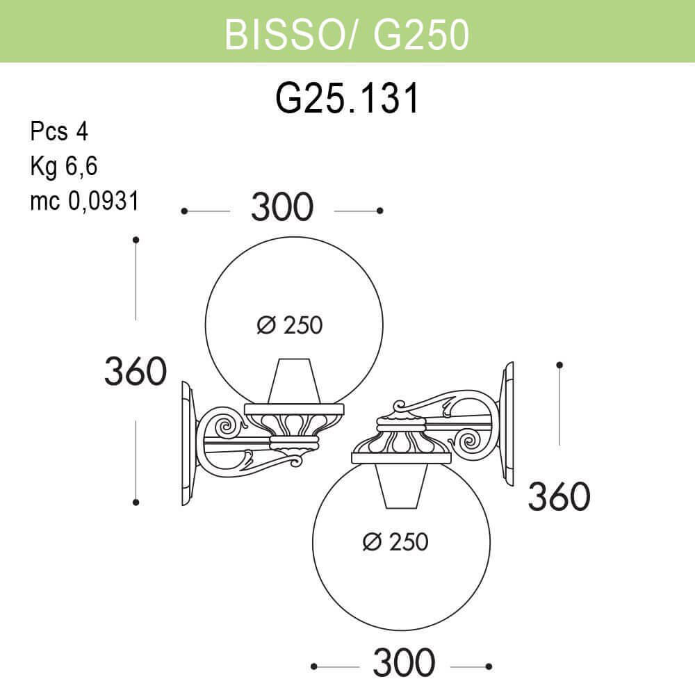 Уличный настенный светильник Fumagalli Bisso/G250 G25.131.000.WXE27