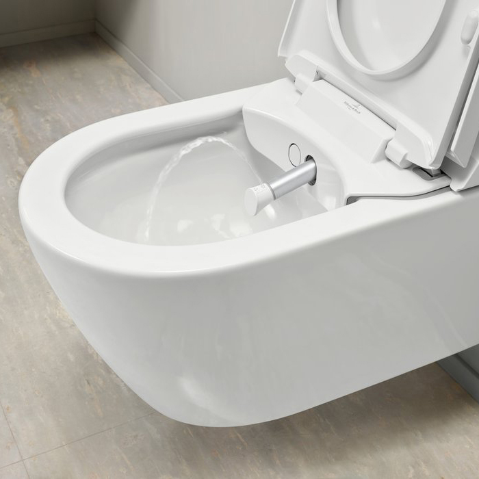 Villeroy&Boch Viclean Унитаз-биде подвесной 38.5х59.5х40см., CeramicPlus, цвет: альпийский белый