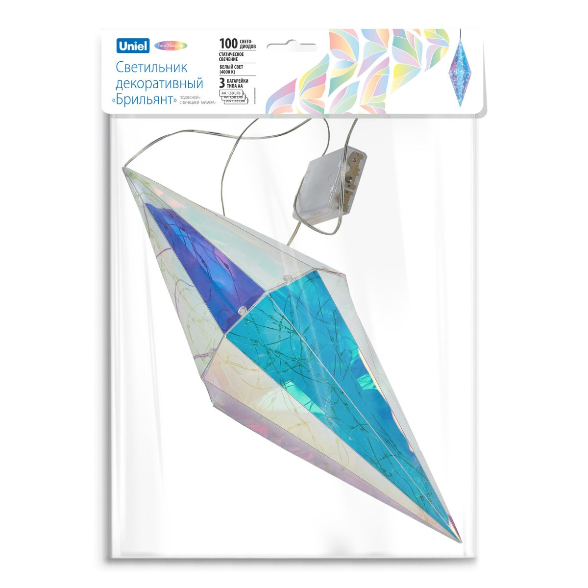 Светильник декоративный Брильянт на батарейках Uniel ULD-R506 3АА DIAMOND UL-00011056
