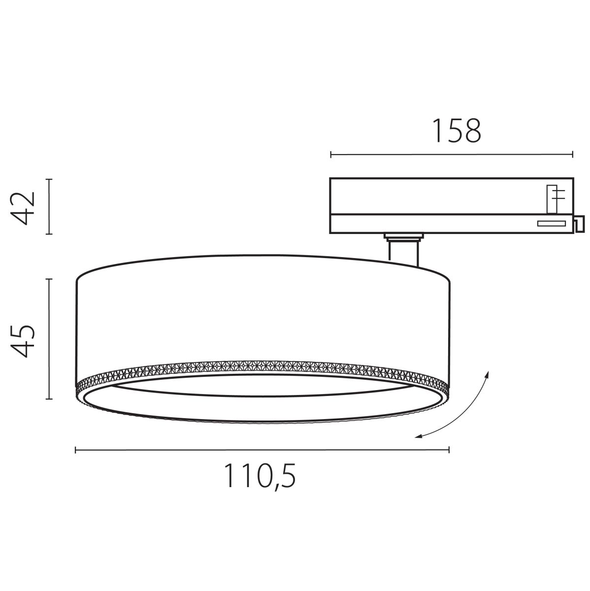 Трековый трехфазный светильник Quattro LED 60G с адаптером Lightstar Alta Pro A5636QT60G (215636 + 594046 + 215604)