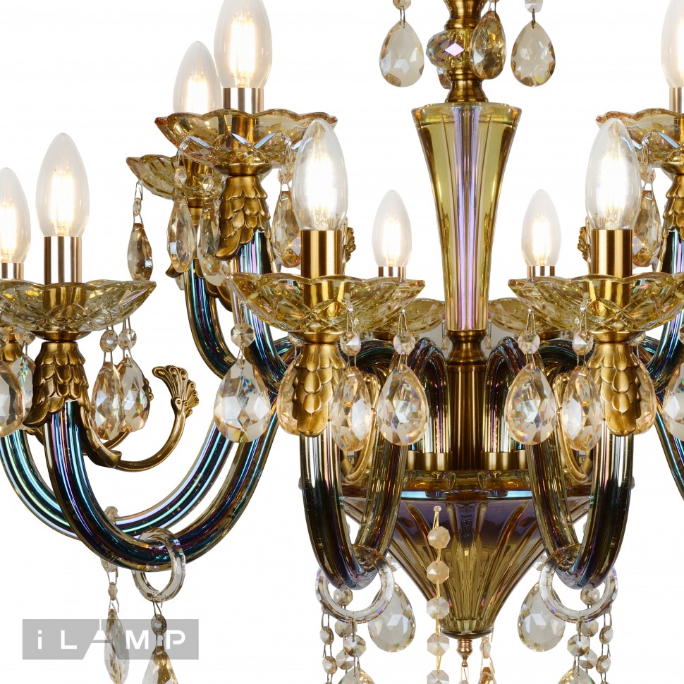 Подвесная люстра iLamp Asia 61081-8+4 BR