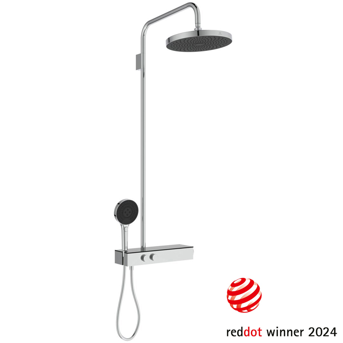Ideal Standard Ceratherm SOLOS Душ. система с термостатом Cool body, с верхним душем d30см., ручной душ - 3 режима, шланг: 175см., стекл. полка, цвет: хром