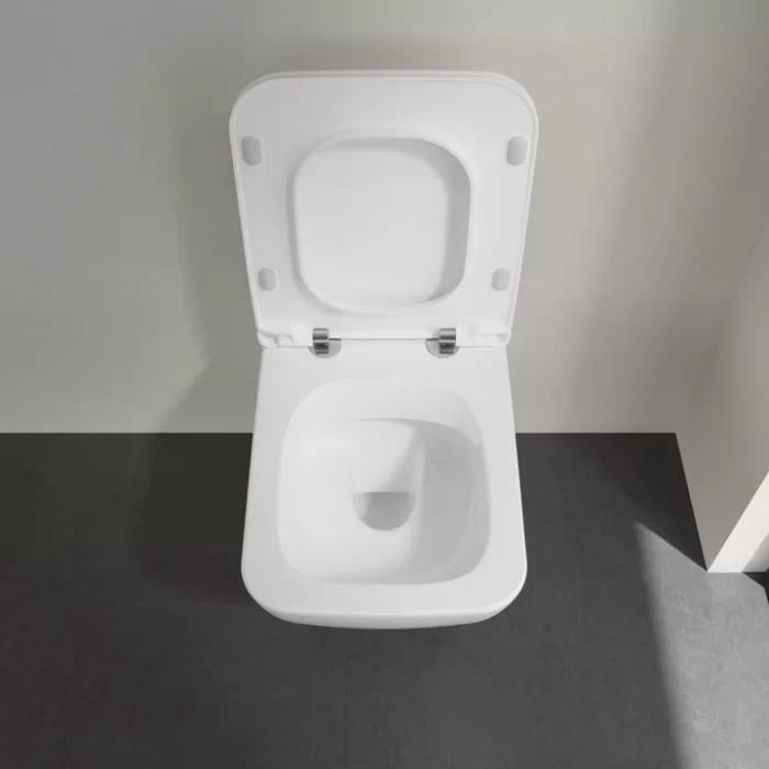Villeroy&Boch Venticello Унитаз 37.5х56х33см., подвесной, безободковый, в комплекте сиденье SlimSeat c микролифтом, CeramicPlus, цвет: альпийский белый