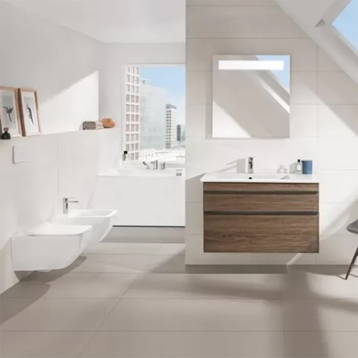 Villeroy&Boch Venticello Унитаз подвесной 375*560*330, безободковый, в комплекте сиденье SlimSeat Line, микролифт, цвет альпийский белый
