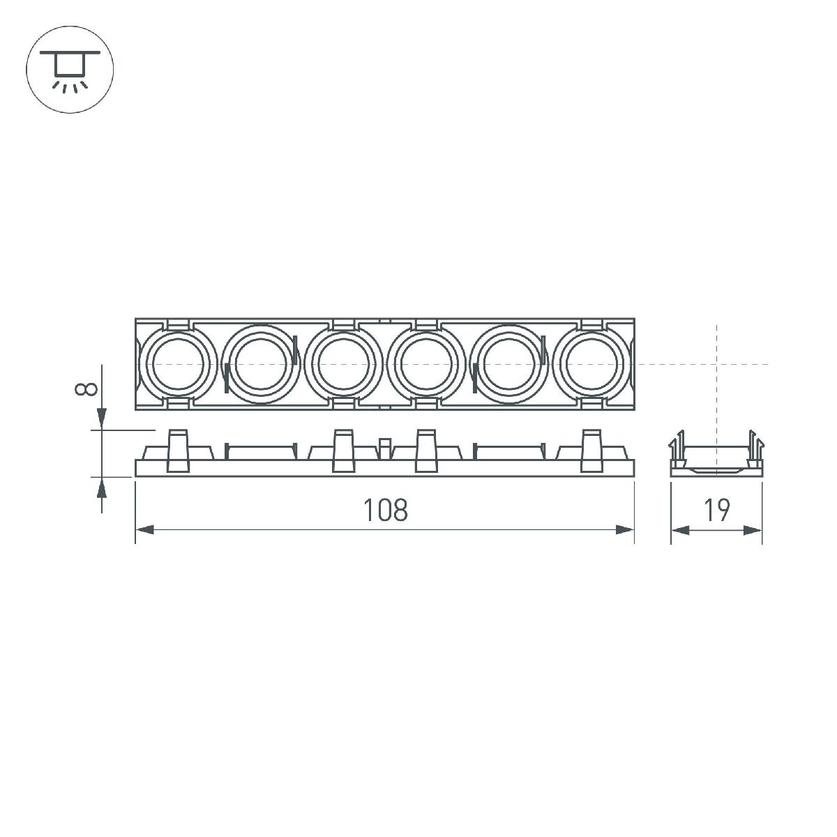 Экран линзованный Arlight SL-LINE-W20-55deg-540 041793