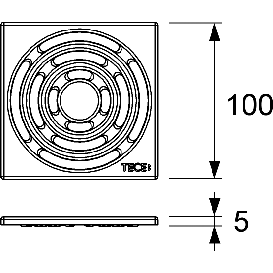 TECEdrainpoint S Базовая решетка 100х100 мм